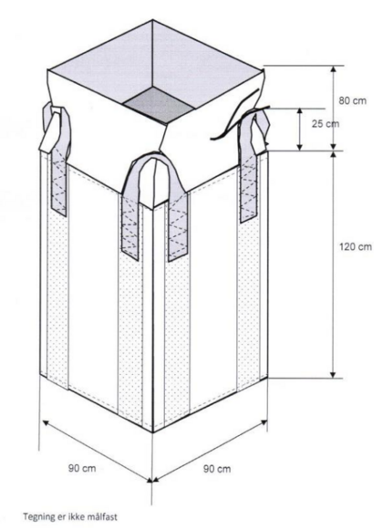 1028 - 4 strops, coated, 90x90x120 cm 