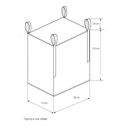 28470 - 4 strops, ucoated, 70 x 95 x 110 cm, åben top, lukket bund